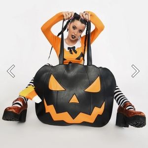 Jack-o'-lantern black & orange big bag. Dolls kill.